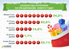 Треть россиян потратили на Новый год 5 тысяч рублей