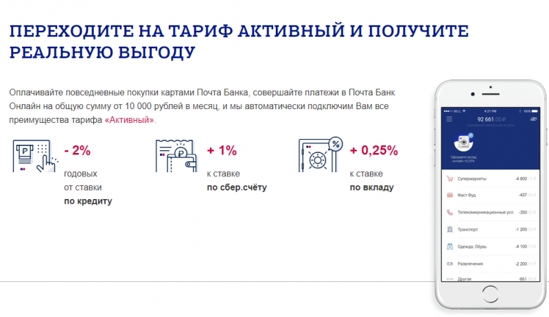 Бонусы по карте Вездедоход Почта Банка