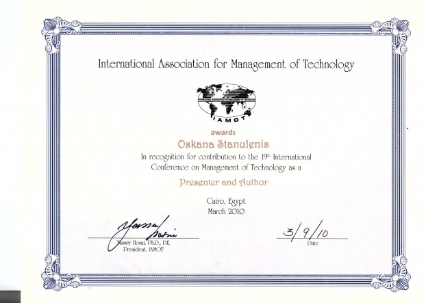 Сертификат International Association for Management of Technology Сертификат International Association for Management of Technology