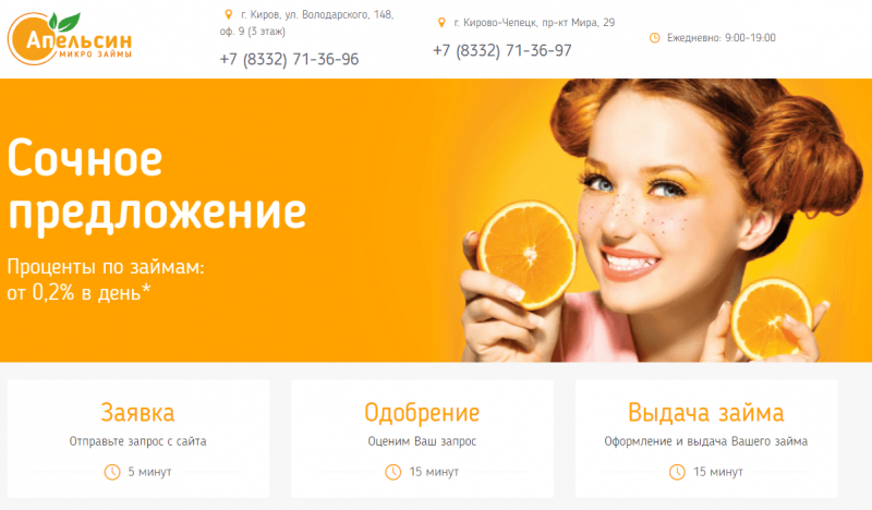 Официальный сайт МФО Апельсин Официальный сайт МФО Апельсин