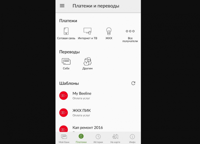 Функционал личного кабинета