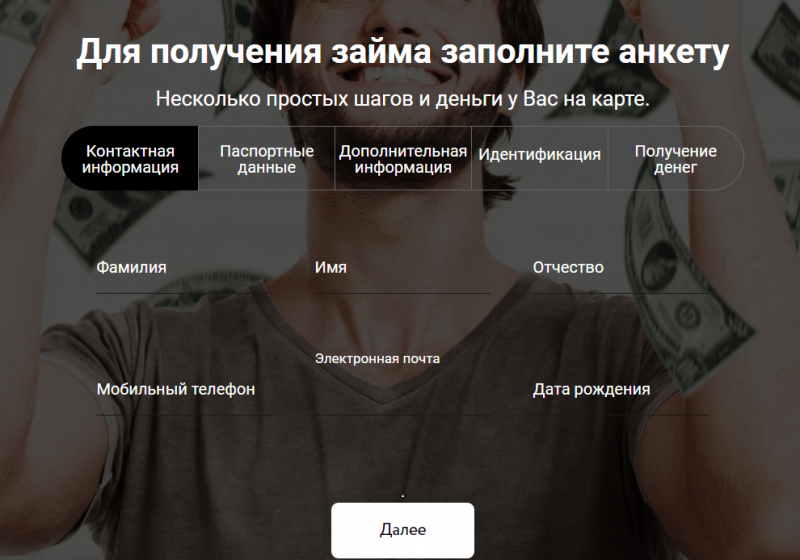 Оформление займа в Финансовая Розница Оформление займа в Финансовая Розница