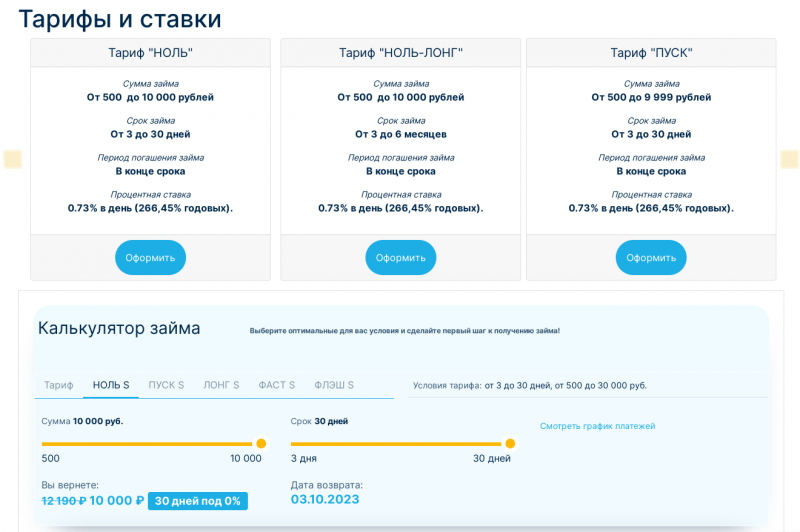 Тарифы для новичков в Сова Заем Тарифы для новичков в Сова Заем