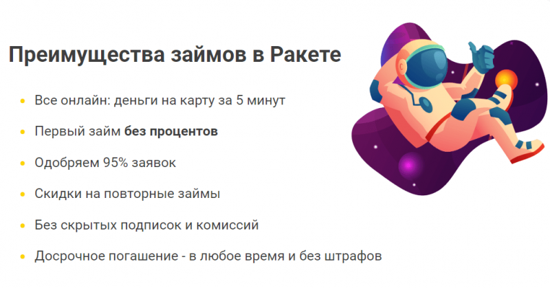 Преимущества займов в Ракета Деньги Преимущества займов в Ракета Деньги