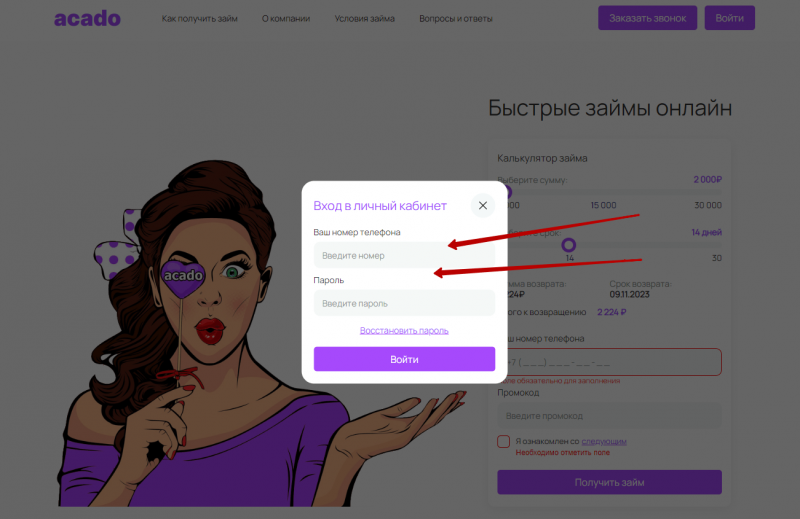 Вход в личный кабинет Акадо по номеру телефона Вход в личный кабинет Акадо по номеру телефона