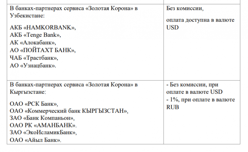 Оплата по реквизитам в банках Кыргызстана и Узбекистана Оплата по реквизитам в банках Кыргызстана и Узбекистана
