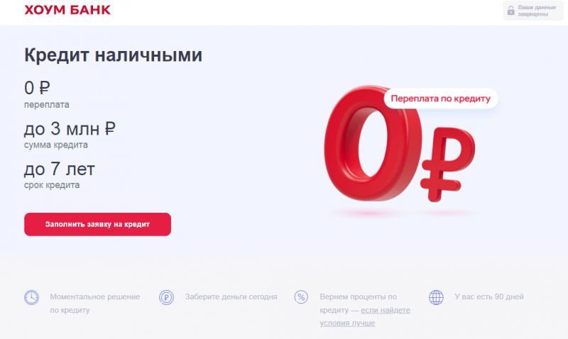 Кредит наличными Хоум Банка Кредит наличными Хоум Банка