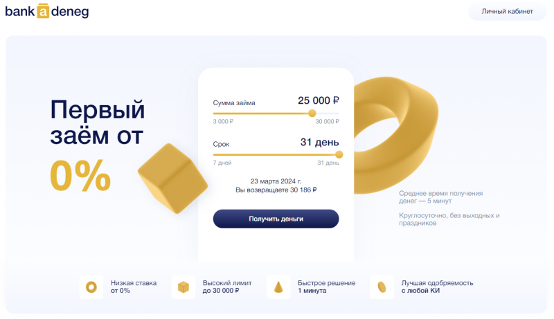 Официальный сайт МФО Банка Денег