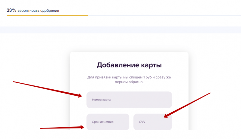 Привязка банковской карты в личном кабинете Банка Денег