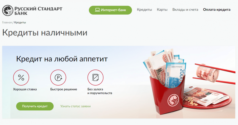 Кредит наличными банка Русский Стандарт Кредит наличными банка Русский Стандарт
