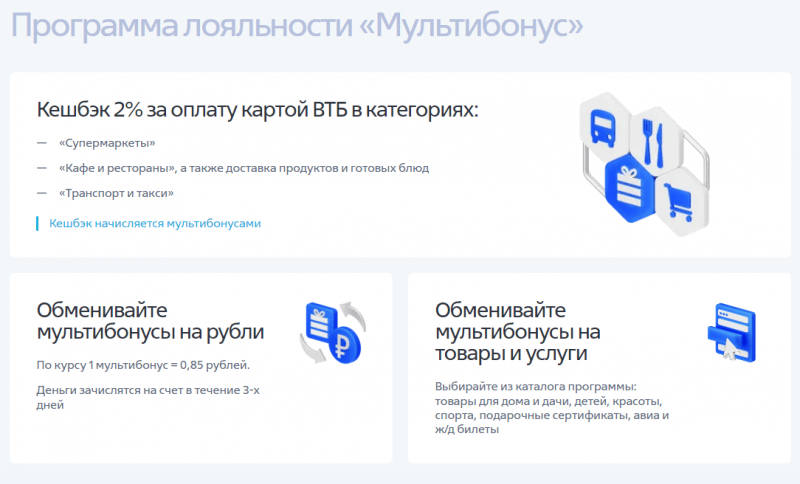 Программа Мультибонус ВТБ Программа Мультибонус ВТБ