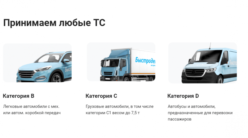 Требования к автомобилю в Быстроденьги