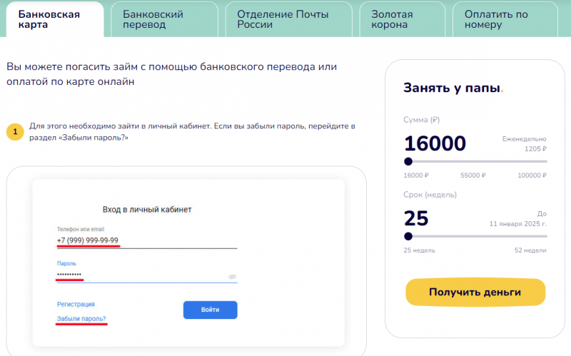 Оплата картой в Папа Займ Оплата картой в Папа Займ