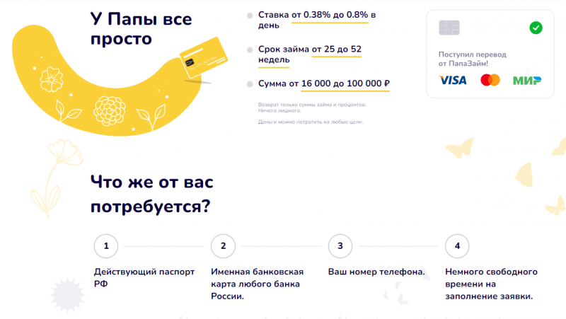 Как получить займ в МФО Папа Займ Как получить займ в МФО Папа Займ