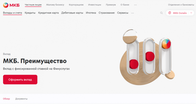 Условия по депозиту Преимущество МКБ