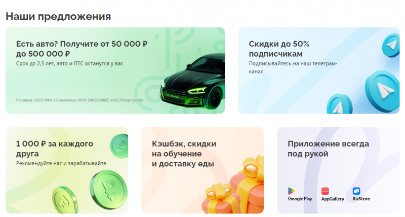 Условия займов в МФО Лайм-Займ