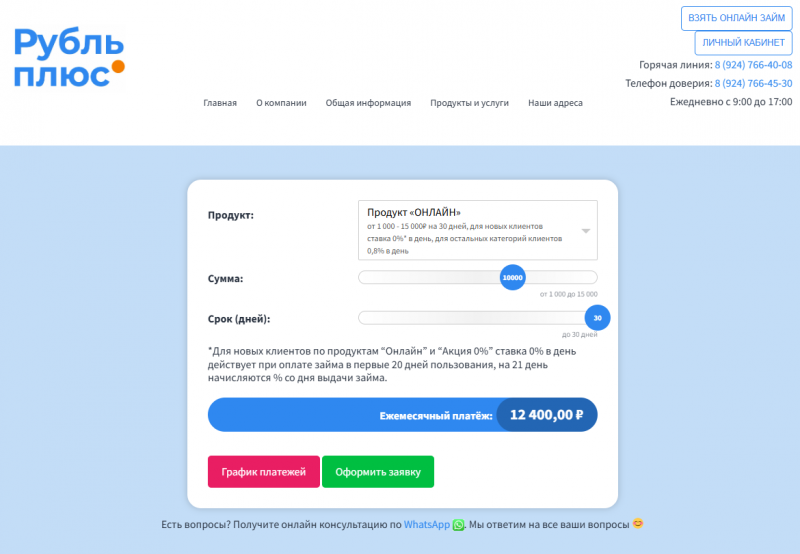 Условия займов в Рубль Плюс Условия займов в Рубль Плюс