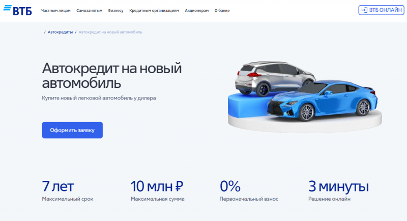 Автокредит на покупку нового авто в ВТБ Автокредит на покупку нового авто в ВТБ
