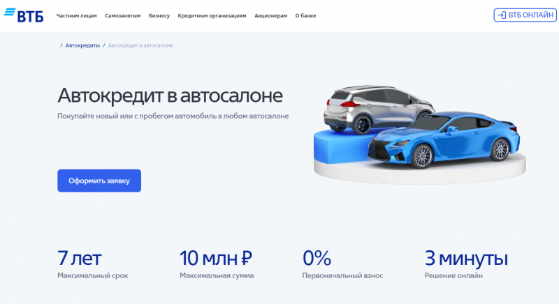 Условия автокредита на покупку автомобиля из салона в ВТБ Условия автокредита на покупку автомобиля из салона в ВТБ