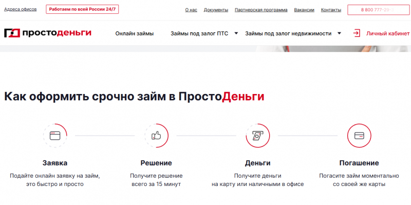 Условия займов в Просто Деньги Условия займов в Просто Деньги
