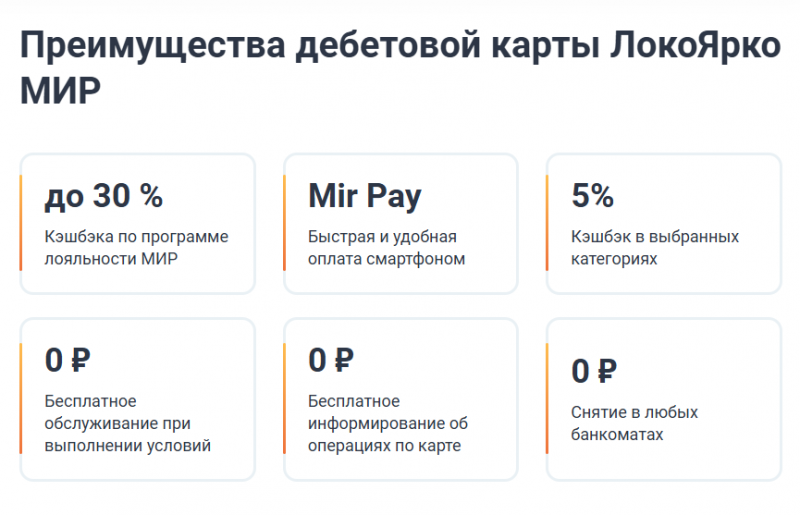 Преимущества дебетовой карты ЛокоЯрко Локо-Банка Преимущества дебетовой карты ЛокоЯрко Локо-Банка