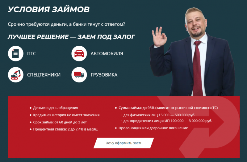 Условия кредитования в МКК Драйв Займ Условия кредитования в МКК Драйв Займ
