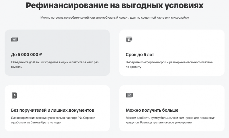 Условия рефинансирования в Т-Банке Условия рефинансирования в Т-Банке