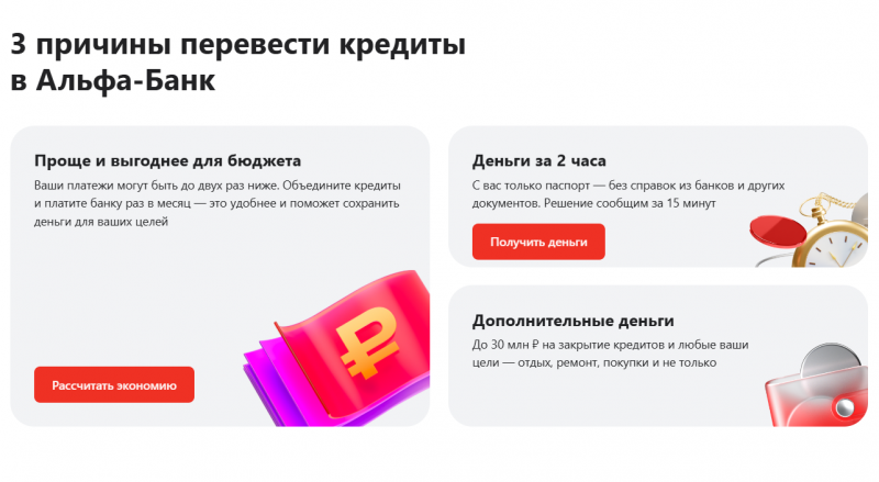 Преимущества рефинансирования в Альфа-Банке Преимущества рефинансирования в Альфа-Банке