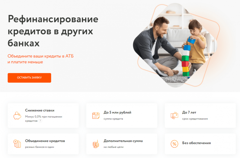 Условия рефинансирования в АТБ Банке