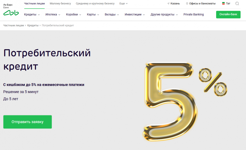 Кредит наличными в АК Барс Банке