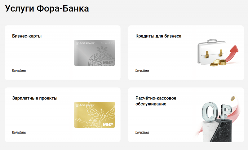 Сервисы для бизнеса в Фора-Банке Сервисы для бизнеса в Фора-Банке