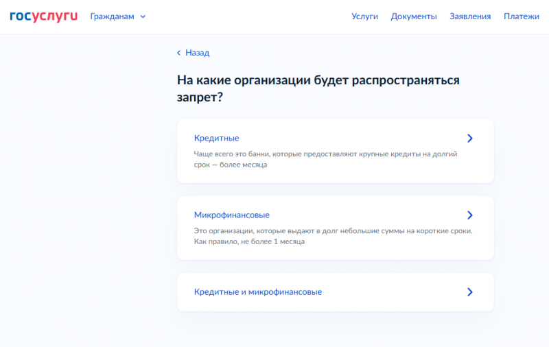 На какие виды кредитов распространяться самозапрет На какие виды кредитов распространяться самозапрет