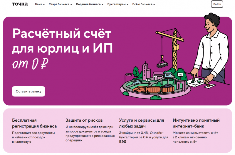 Расчетный счет в Точка Банке для ИП и ООО