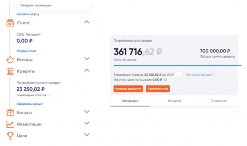 Функционал личного кабинета Промсвязьбанка Функционал личного кабинета Промсвязьбанка