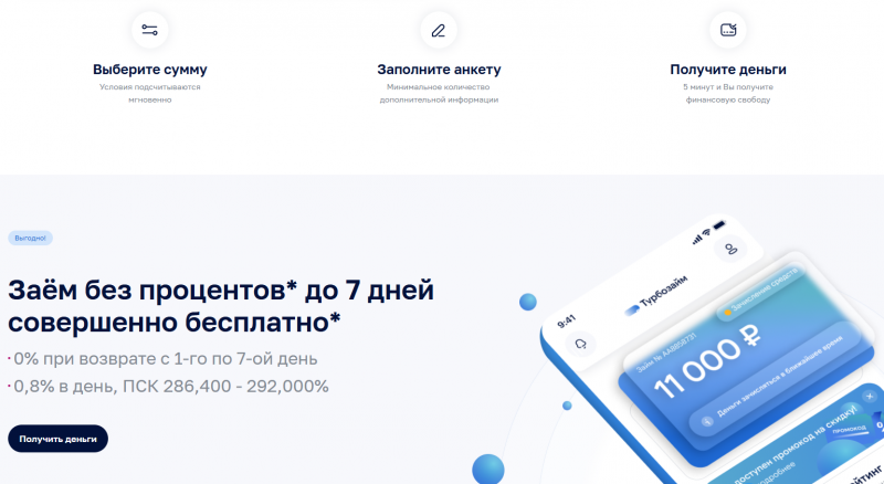Как оформить заявку на получение займа в Турбозайм
