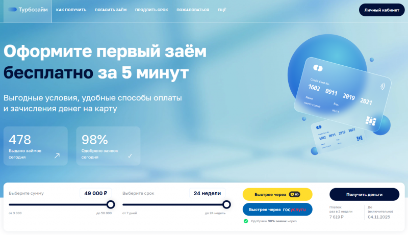 Официальный сайт МФО Турбозайм