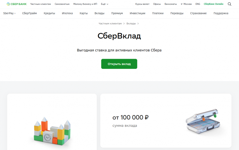 Условия по депозиту СберВклад Условия по депозиту СберВклад