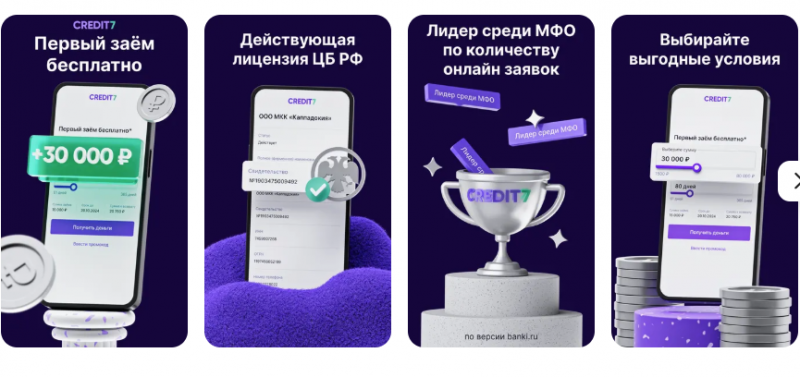 Оформление займа через приложение Credit7 Оформление займа через приложение Credit7