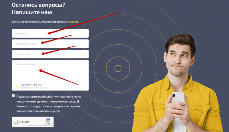 Дополнительные контакты службы поддержки Веббанкир