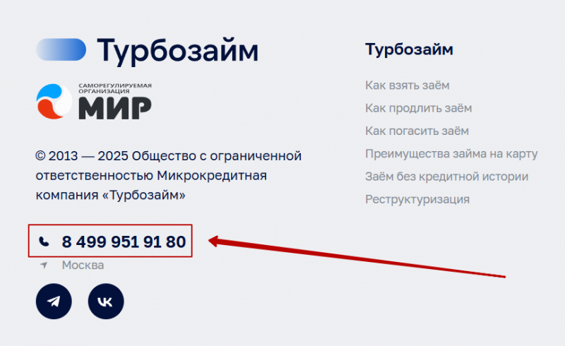 Телефон горячей линии Турбозайм Телефон горячей линии Турбозайм