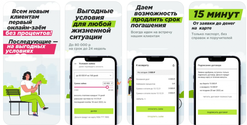 Функционал мобильного приложения Грин Мани