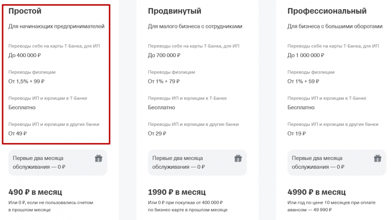 Условия тарифа Простой в Т-Банке Условия тарифа Простой в Т-Банке