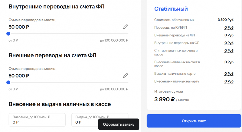 Тариф Стабильный в Газпромбанке для ИП и ООО