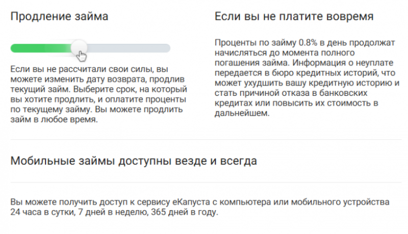 Что будет если не отдавать займ еКапуста