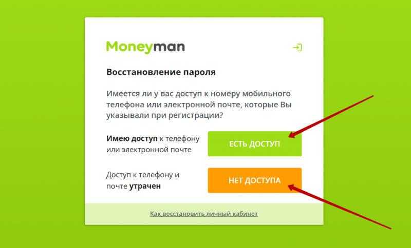 Вход в личный кабинет Манимен, если забыл пароль Вход в личный кабинет Манимен, если забыл пароль