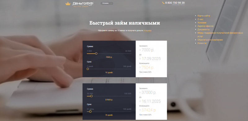 Условия займов в МФО Деньгофф Условия займов в МФО Деньгофф