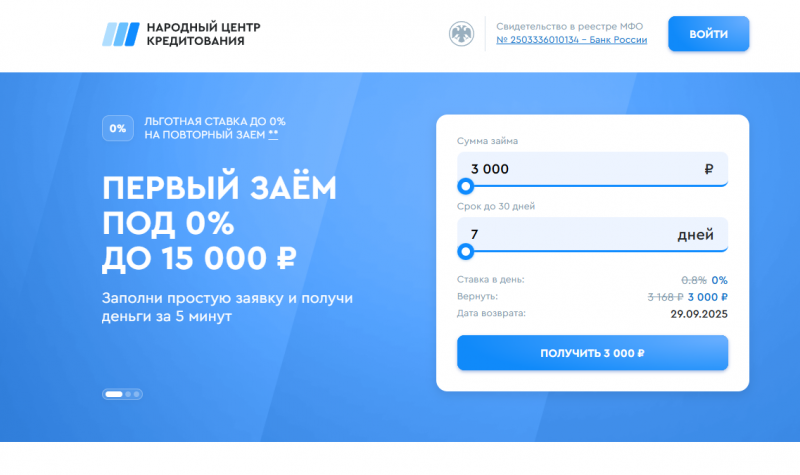 Условия займов в Народном Центре Кредитования Условия займов в Народном Центре Кредитования