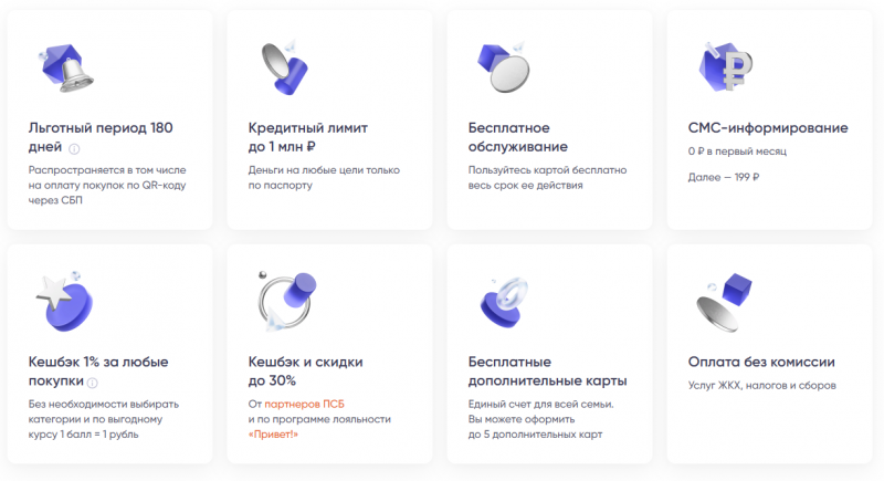 Привилегии по кредитным картам ПСБ