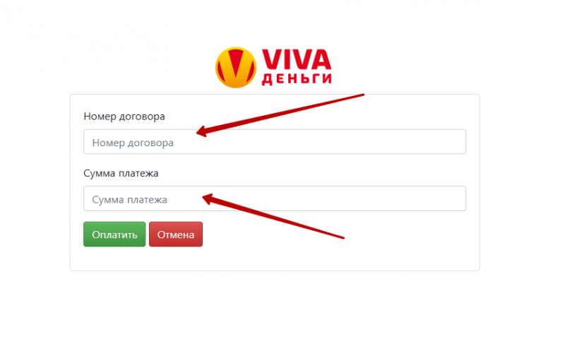 Оплата займа без входа в личный кабинет VIVA Деньги Оплата займа без входа в личный кабинет VIVA Деньги