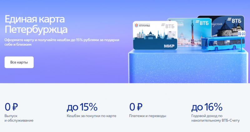 Единая мультикарта петербуржца ВТБ Единая мультикарта петербуржца ВТБ